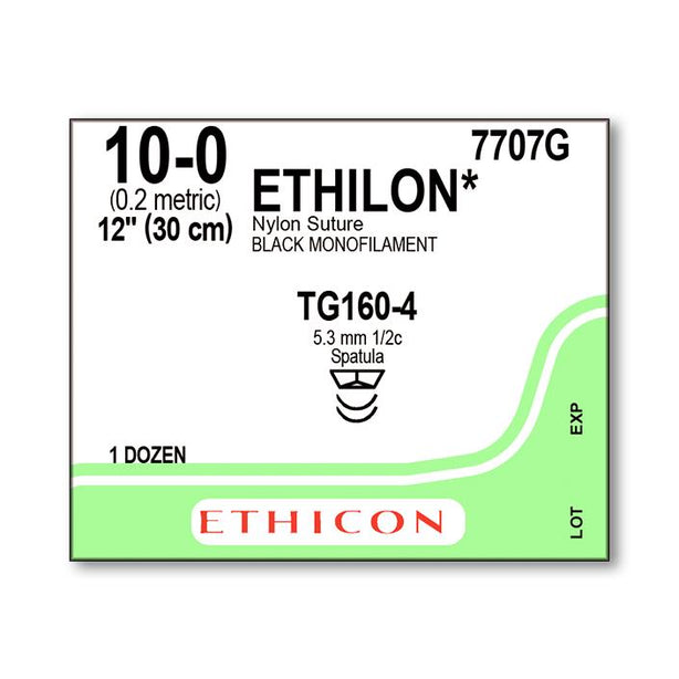 Ethicon Micropoint Spatula Ethilon Nonabsorbable Sutures 7707G - 12.0 Each