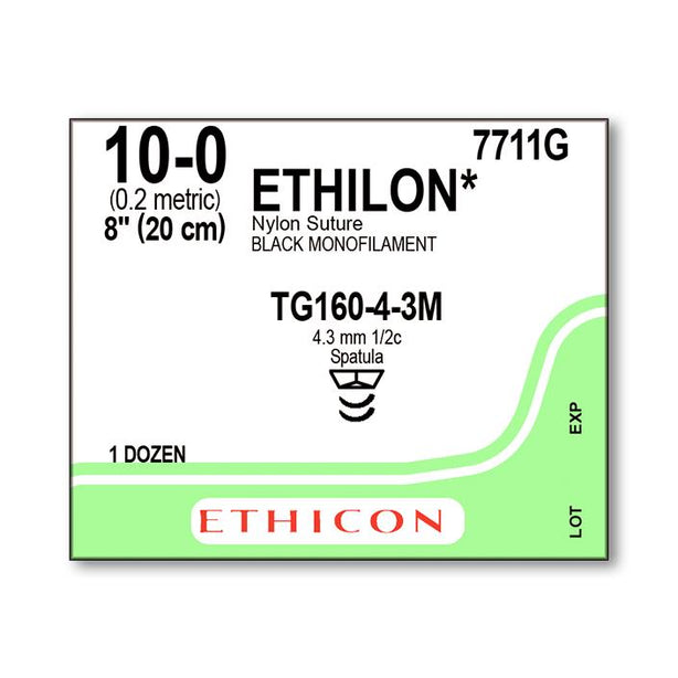 Ethicon Micropoint Spatula Ethilon Nonabsorbable Sutures 7711G - 12.0 Each