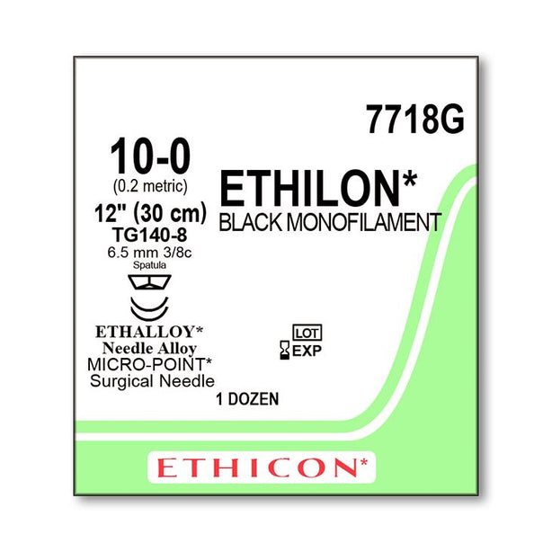 Ethicon Micropoint Spatula Ethilon Nonabsorbable Sutures 7718G - 12.0 Each