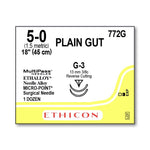 ETHICON Micropoint Reverse Cutting Plain Gut Sutures 772G 12 Each - MDL-ETH772G
