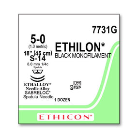 ETHICON Ethilon Nylon Suture 7731G 12 Each - MDL-ETH7731G