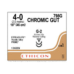 ETHICON Ethicon Chromic Gut Surgical Sutures 798G 12 Each - MDL-ETH798G