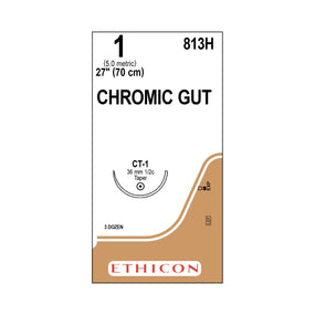 Ethicon Taper Point Chromic Gut Absorbable Suture 813H - 36.0 Each - MDL-ETH813H