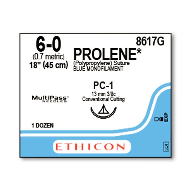 Ethicon Prolene Polypropylene Suture 8617G - 12.0 Each
