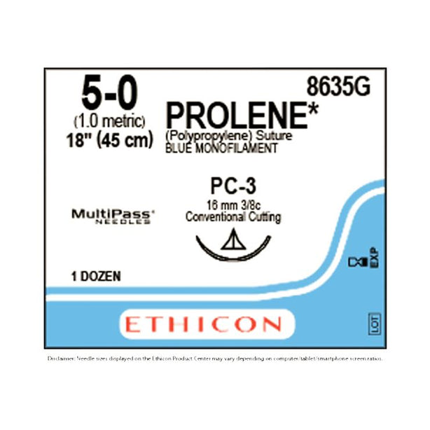 Ethicon Prolene Polypropylene Suture 8635G - 12.0 Each