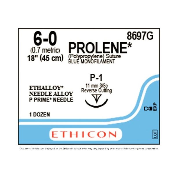 Ethicon Prolene Polypropylene Suture 8697G - 12.0 Each