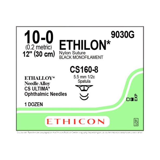Ethicon Ultima Spatula Ethilon Sutures 9030G - 12.0 Each