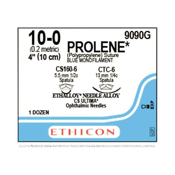 Ethicon Prolene Nonabsorbable Blue Monofilament Sutures 9090G - 12.0 Each - MDL-ETH9090G