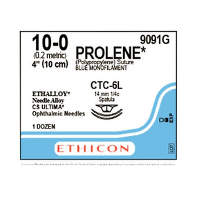 Ethicon Prolene Nonabsorbable Blue Monofilament Sutures 9091G - 12.0 Each - MDL-ETH9091G