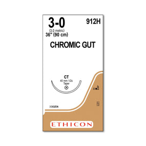 Ethicon Taper Point Chromic Gut Absorbable Suture 912H - 36.0 Each - MDL-ETH912H