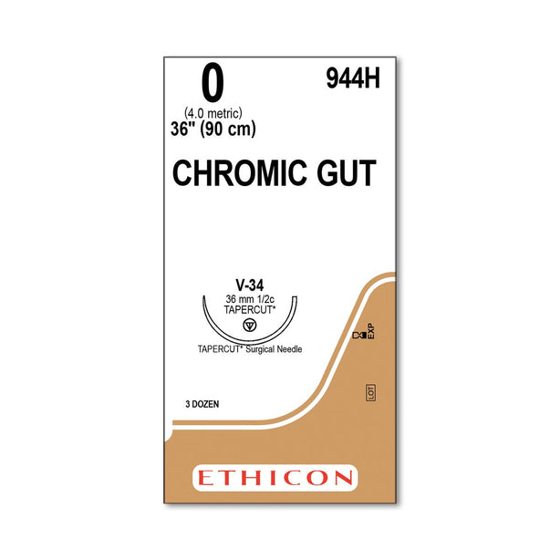 Ethicon TAPERCUT Chromic Gut Absorbable Sutures 944H - 36.0 Each - MDL-ETH944H