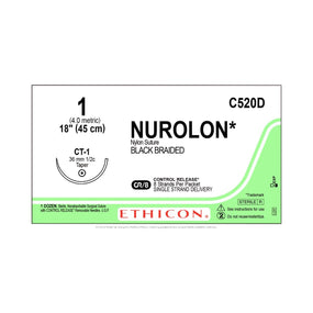 Ethicon Nurolon Nonabsorbable Sutures C520D - 12.0 Each - MDL-ETHC520D