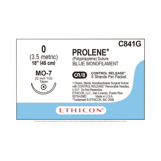 Ethicon Prolene Polypropylene Suture C841G - 12.0 Each