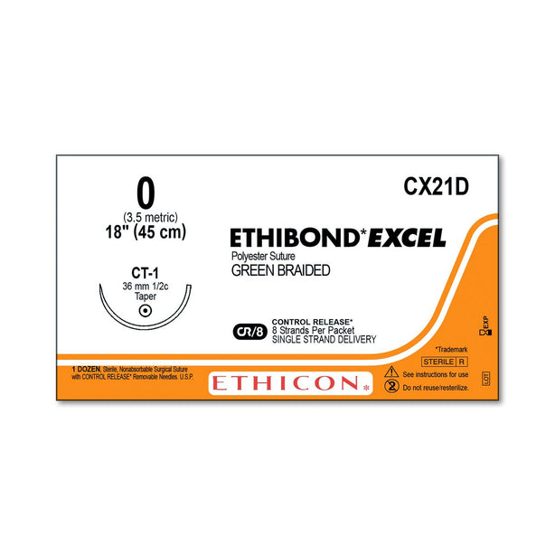 ETHICON Taper Point Ethibond Excel Suture CX21D 12 Each-MDL-ETHCX21D