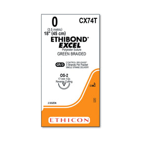Ethicon Reverse Cutting Ethibond Excel Sutures CX74T - 24.0 Each
