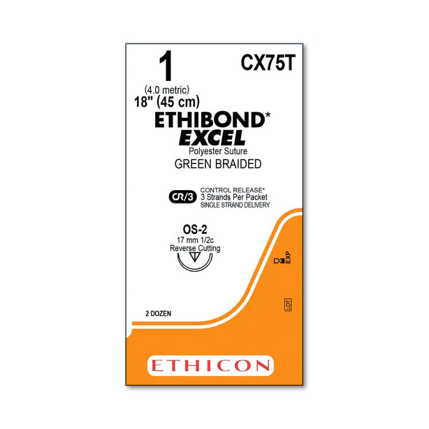 Ethicon Reverse Cutting Ethibond Excel Sutures CX75T - 24.0 Each