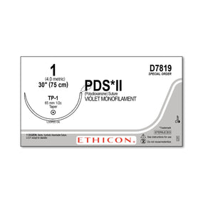 ETHICON PDS II Polydioxanone Monofilament Synthetic Absorbable Suture D7819 12 Each - MDL-ETHD7819