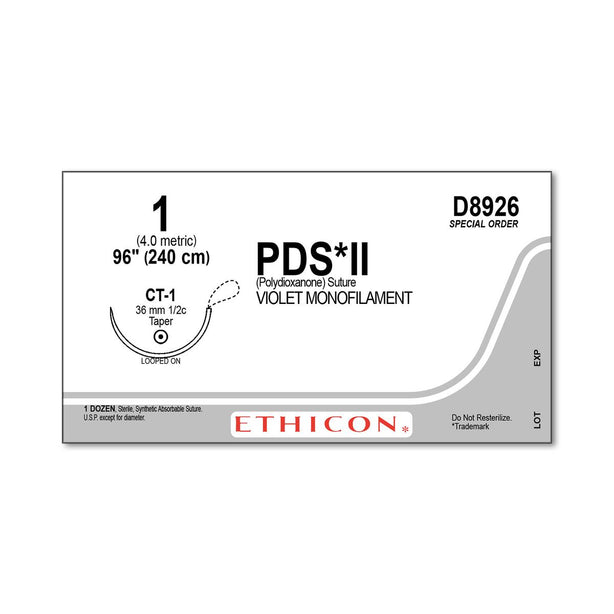 ETHICON PDS-II Sutures D8926 12 Each - MDL-ETHD8926
