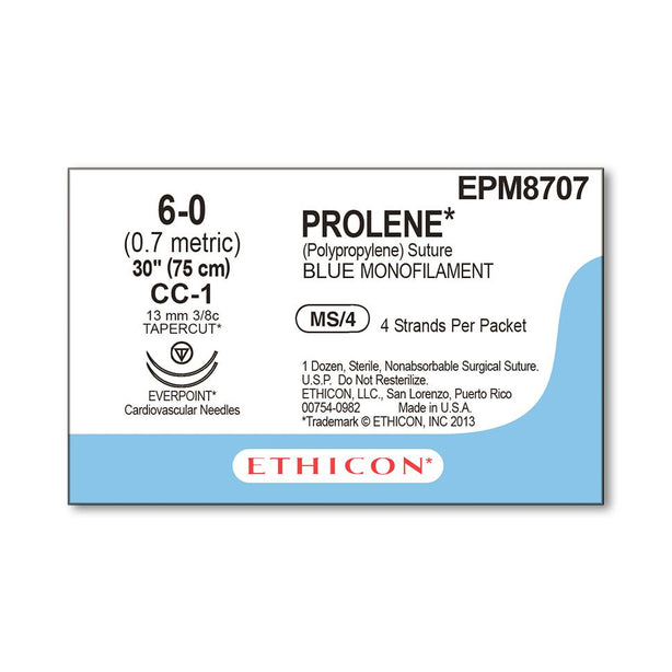 Ethicon Prolene Polypropylene Suture EPM8707 - 12.0 Each