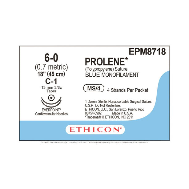 Ethicon Prolene Polypropylene Suture EPM8718 - 12.0 Each