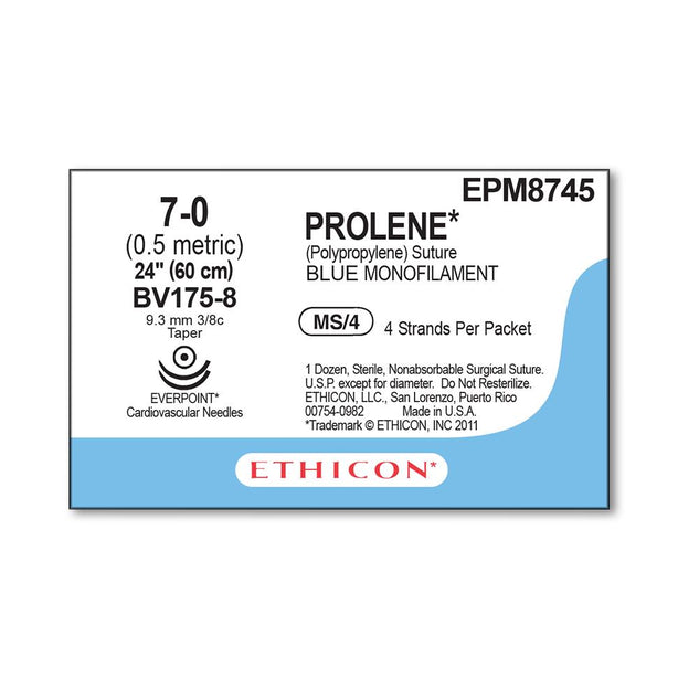 Ethicon Prolene Polypropylene Suture EPM8745 - 12.0 Each