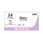 Ethicon Taper Point Vicryl Synthetic Absorbable Sutures J306H - 36.0 Each - MDL-ETHJ306H