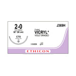 Ethicon Taper Point Vicryl Synthetic Absorbable Sutures J369H - 36.0 Each