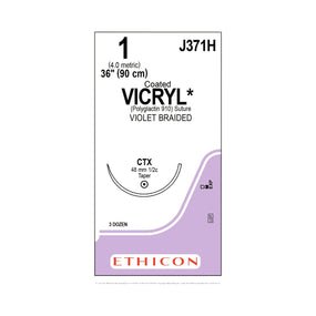 Ethicon Taper Point Vicryl Synthetic Absorbable Sutures J371H - 36.0 Each - MDL-ETHJ371H