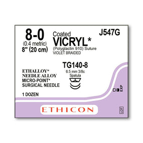 Ethicon Micropoint Spatula Vicryl Absorbable Sutures J547G - 12.0 Each - MDL-ETHJ547G