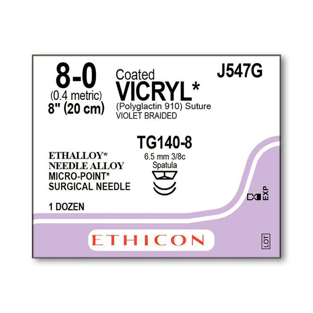 Ethicon Micropoint Spatula Vicryl Absorbable Sutures J547G - 12.0 Each - MDL-ETHJ547G