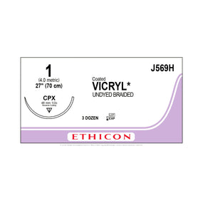 Ethicon Reverse Cutting VICRYL Absorbable Sutures J569H - 36.0 Each - MDL-ETHJ569H