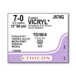 Ethicon Micropoint Spatula Vicryl Absorbable Sutures J575G - 12.0 Each - MDL-ETHJ575G