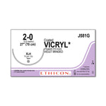 Ethicon Taper Point Vicryl Synthetic Absorbable Sutures J581G - 12.0 Each - MDL-ETHJ581G