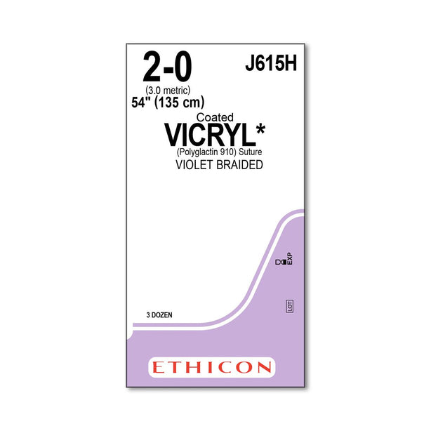 Ethicon Coated Vicryl Absorbable Sutures J615H - 36.0 Each - MDL-ETHJ615H