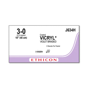 Ethicon Coated Vicryl Absorbable Sutures J634H - 36.0 Each - MDL-ETHJ634H
