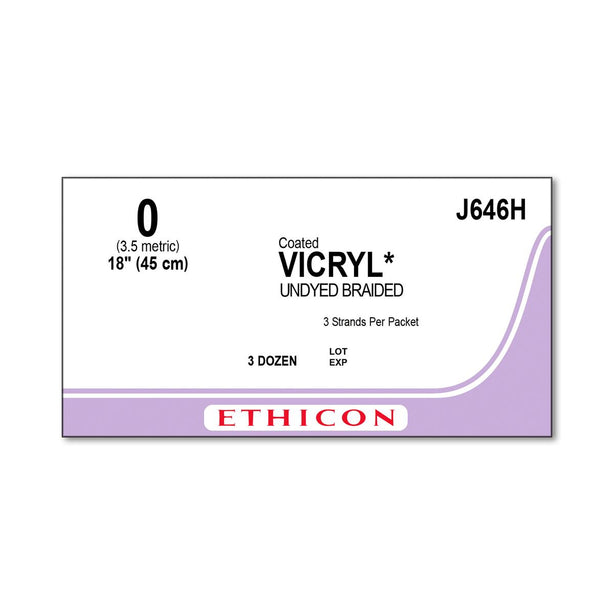 Ethicon Coated Vicryl Absorbable Sutures J646H - 36.0 Each - MDL-ETHJ646H