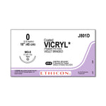 Ethicon Taper Point Vicryl Synthetic Absorbable Sutures J801D - 12.0 Each