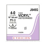 ETHICON Ethicon Coated Vicryl Absorbable Sutures J845G 12 Each-MDL-ETHJ845G