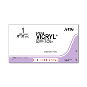 Ethicon Pre-Cut Coated Vicryl Sutures J913G - 12.0 Each - MDL-ETHJ913G