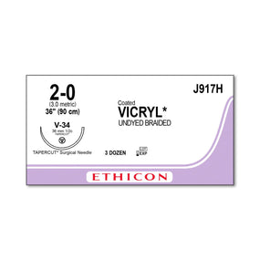 Ethicon Tapercut Vicryl Absorbable Sutures J917H - 36.0 Each - MDL-ETHJ917H