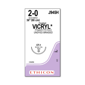 Ethicon Taper Point Vicryl Synthetic Absorbable Sutures J945H - 36.0 Each - MDL-ETHJ945H