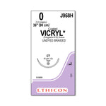 Ethicon Taper Point Synthetic Absorbable J958H Undyed Braided Coated Vicryl Size 0 Suture, Use with CT Needle, 36" - MDL-ETHJ958H - 36 Each