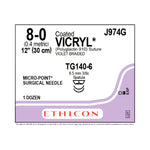 Ethicon Micropoint Spatula Vicryl Absorbable Sutures J974G - 12.0 Each