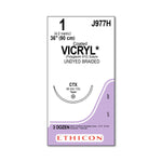 Ethicon Taper Point Vicryl Synthetic Absorbable Sutures J977H - 36.0 Each