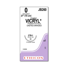 ETHICON Ethiguard Vicryl Absorbable Suture JB260 36 Each - MDL-ETHJB260