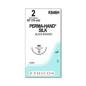 ETHICON Ethicon Hand-Braided Silk Sutures K846H 36 Each - MDL-ETHK846H