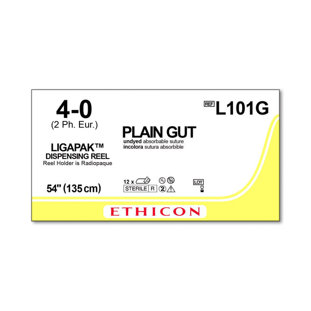ETHICON LIGAPAK Ligating Reel Plain Suture L101G 12 Each - MDL-ETHL101G
