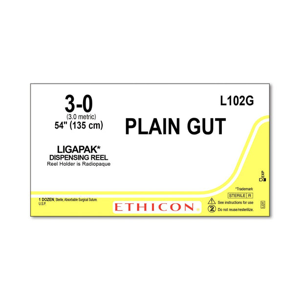 ETHICON LIGAPAK Ligating Reel Plain Suture L102G 12 Each - MDL-ETHL102G