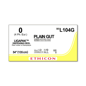 ETHICON LIGAPAK Ligating Reel Plain Suture L104G 12 Each - MDL-ETHL104G