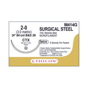 Ethicon Taper-Point Stainless-Steel Nonabsorbable Sutures M414G - 12.0 Each - MDL-ETHM414G